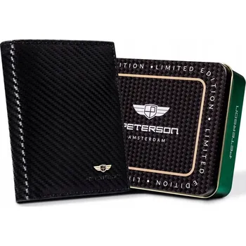 Peněženka Peterson pánská peněženka z pravé kůže černá - muž