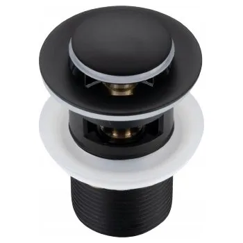 Sifon Zátka s přepadem klik-klak kulatý Hydro-Era černá