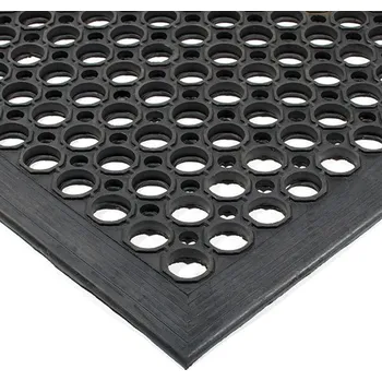 Rohožka Černá gumová olejivzdorná protiskluzová protiúnavová průmyslová modulární rohož - 150 x 90 x 1,25 cm