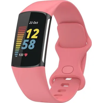 Příslušenství k chytrým hodinkám VSECHNONAMOBIL 112701 SILICONE Vyměnitelný řemínek pro Fitbit Charge 6 / Charge 5 růžový
