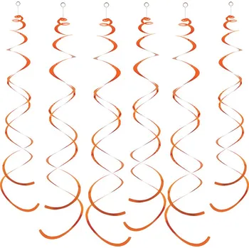 Party dekorace Dekorační spirály oranžové 14 cm 6 ks