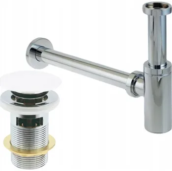 Sifon KULATÝ CHROMOVANÝ KULATÝ UMYVADLOVÝ SIFON SE ZÁTKOU
