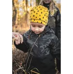 Dětská softshellová bunda Fantom dvoubarevný černá s reflexním potiskem maskáč velikost 98