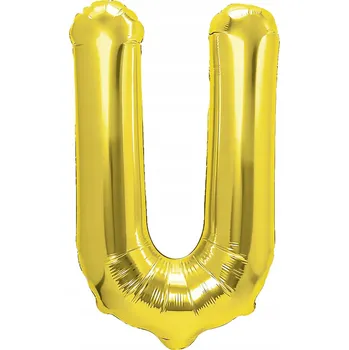 Balónek Fóliový balónek písmeno "U" zlatý 40 cm