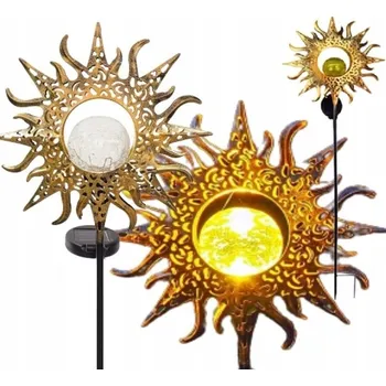 Venkovní osvětlení SOLÁRNÍ ZAHRADNÍ LAMPA AŽUROVÉ SLUNCE RETRO ZAPICHOVACÍ LED DO ZAHRADY