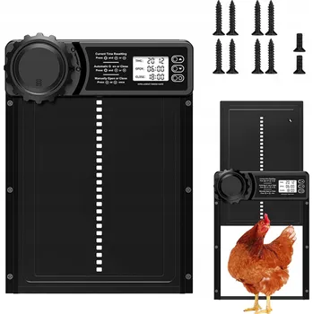 Hliníkové Automatická Dvířka Do Kurníku s Časovačem a Pojistkou proti Skřípnutí