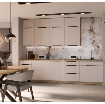 Kuchyňská linka Kuchyňská linka Solea, sestava A, š.310 x v.246 cm, kašmír/dub artisan