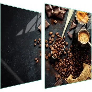 Obraz Skleněná ochranná deska na sporák 70x52 Káva