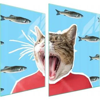 Obraz Skleněná ochranná deska na sporák 70x52 Kočka