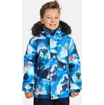 Dětská zimní bunda Huppa Ante s kožíškem navy pattern velikost 128
