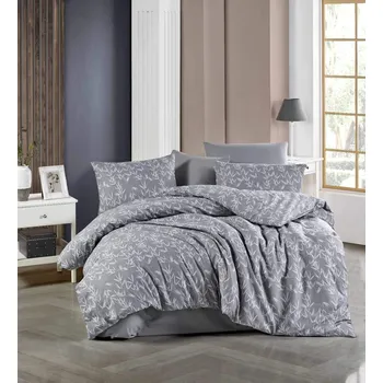 Povlečení TiaHome Bambo Šedé 1x Polštář 90x70cm, 1x Přikrývka 140x220cm