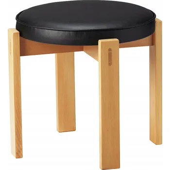 Taburet ELEGANTNÍ TABURET DŘEVO LÁTKA ČERNÁ IKEA HOLMSJO