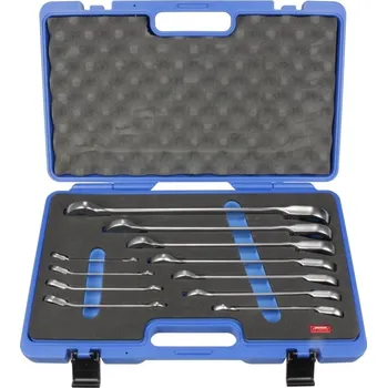 Ruční nářadí Triumf klíče očkoploché ráčnové 8 - 32 mm, vyhnuté 15°, s přepínací páčkou, sada 11 dílů - 100-07767