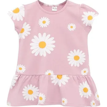 Kojenecké šaty PINOKIO Tunika Daisy RŮŽOVÁ - 86