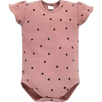 Kojenecký body PINOKIO Body krátký rukáv Tres Bien puntíky STARORŮŽOVÁ - 86