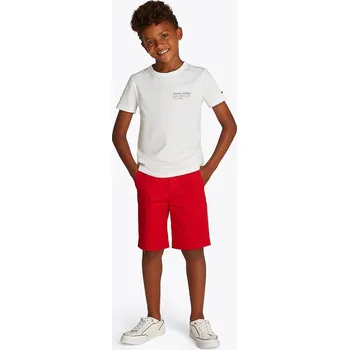 Chlapecké tričko Dětské bavlněné tričko Tommy Hilfiger bílá barva, s potiskem, KB0KB09648 KB0KB09648.74.122.PPYA 00X, vel. 116