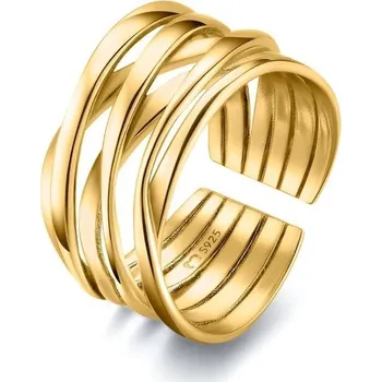 Prsten Dámský stříbrný prsten tvořený propojenými liniemi. Stříbrné prsteny pro ženy se stříbrnou nebo