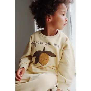 Chlapecká mikina Dětská mikina Konges Sløjd LOU SWEATSHIRT béžová barva, s aplikací KS5676 01X, vel. 74