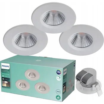 Bodové svítidlo 3x Zapuštěné podhledové LED svítidlo 5,5W 350lm IP65 Vodotěsné Philips