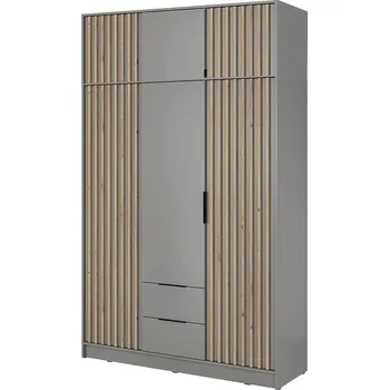 Šatní skříň Skříň 3D bez zrcadla, s antresolí šedá Nelly