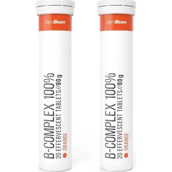 GymBeam B-Komplex 100 % šumivý pomeranč 2 × 20 tablet