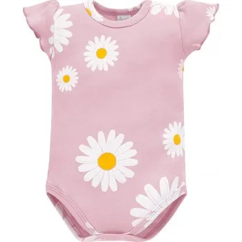 Kojenecký body PINOKIO Body krátký rukáv Daisy RŮŽOVÁ - 86