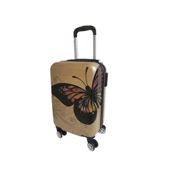 DZL Cestovní skořepinový kufr Motýl zlatý, různé velikosti Velikost: 85l