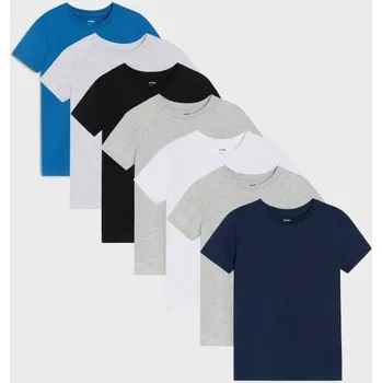 Sinsay - Základní trička 7 ks - bílá - 837EY-00X - 837EY-00X-122