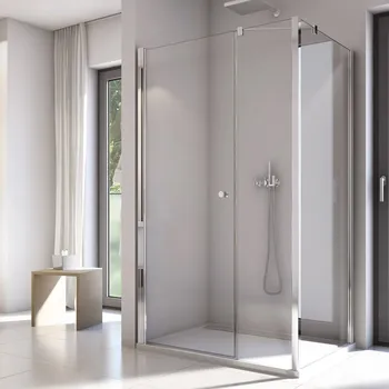 Ronal SOLINO SOL31+SOLT3 sprchový kout obdélníkový 140x90 cm Profil: Aluchrom, Sklo: Bílé linky 88, Rozměr: 140x90 cm