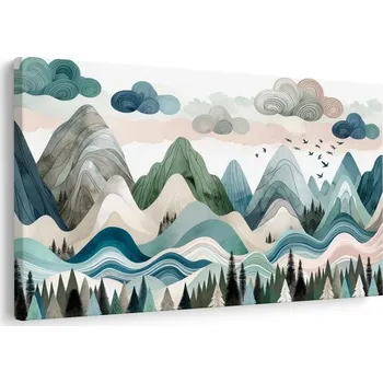 Obraz Dovido Obraz barevná horská krajina s lesem