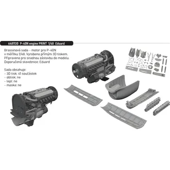 Plastikový model Eduard 1/48 P-40N engine PRINT (EDUARD)