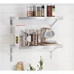 vidaXL Nástěnné police 2 ks 50 x 23,5 cm nerezová ocel [3214510] Barva: Stříbrná