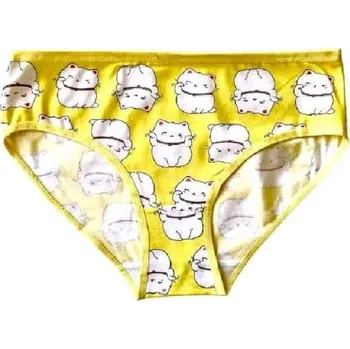 Dívčí spodní prádlo FANNIFEN DÍVČÍ KALHOTKY KOČKY BAVLNĚNÉ Barva: Žlutá, Velikost: 152/158
