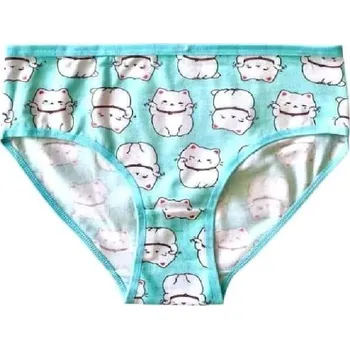 Dívčí oblečení FANNIFEN DÍVČÍ KALHOTKY KOČKY BAVLNĚNÉ Barva: Mintová, Velikost: 140/146