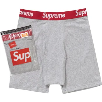 Supreme Hanes Boxer Briefs (2 Pack) Heather Grey Velikost: M