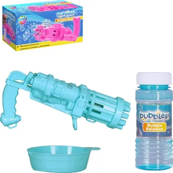 Bublifuk Bublifukovací pistole dětský bublifukovač s náplní 50ml na baterie 2 barvy