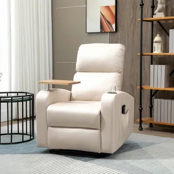 Křeslo Goleto Masážní televizní křeslo se stolkem béžové