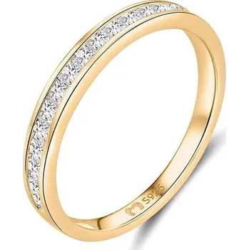 Prsten Dámský stříbrný prsten, pokrytý linií bílých zirkonů. Tento dámský stříbrný prsten je k dispozici