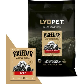 Krmivo pro psa Lyopet Breeder Adult Beef Balení: 3x4 kg monoproteinové granule s hovězím masem