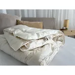 Super letní přikrývka z ovčí vlny StříbroAktiv smetanová - 200x220 cm partnerská , Smetanová sypkovina StříbroAktiv