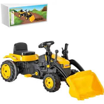 Odrážedlo PILSAN Traktor auto šlapací žlutý 125×51×51cm buldozer s přední lžící