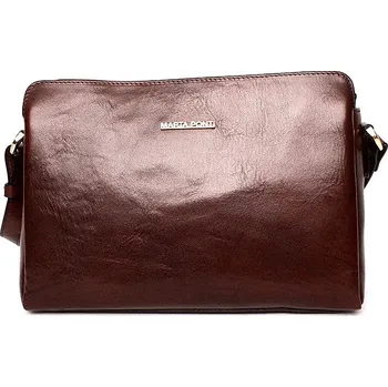 Kabelka Luxusní tmavěhnědá dámská kožená crossbody kabelka Marta Ponti no. 205
