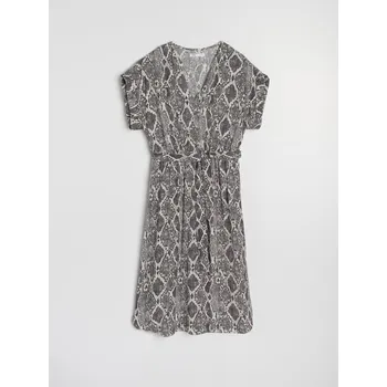 Dámské šaty Sinsay - Viskózové midi šaty - vícebarevná - 642FI-MLC - 642FI-MLC-L