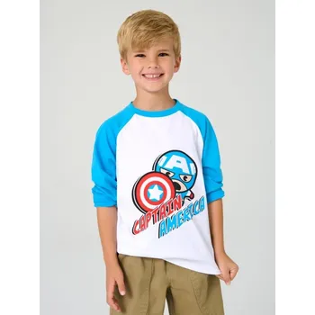 Sinsay - Tričko s dlouhými rukávy Marvel Kawaii Art Collection - modrá - 993FZ-55X - 993FZ-55X-110