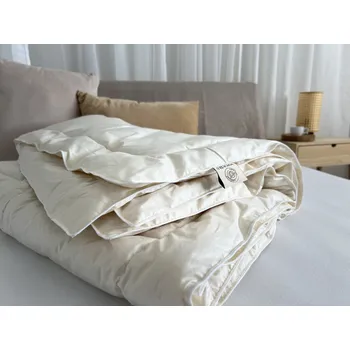 přikrývka Super letní přikrývka z ovčí vlny StříbroAktiv smetanová - 140x220 cm prodloužená , Smetanová sypkovina StříbroAktiv