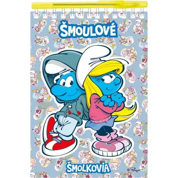 Akim Psací sada Šmoulové blok A5 s kroužkovou vazbou + kuličkové pero