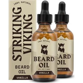 Výrazný vikingský olej na vousy pro muže - 60 ml, 2 ks, vanilková vůně - Přírodní vanilkový