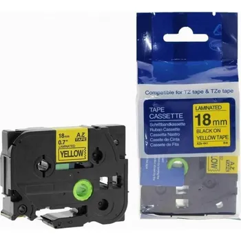 Pásek do tiskárny Kompatibilní páska s Brother TZ-641 / TZe-641, 18mm x 8m, černý tisk / žlutý podklad