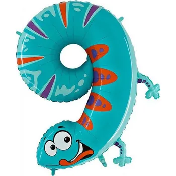 vybavsenaparty Fóliová číslice zvířátka '9' - 102 cm