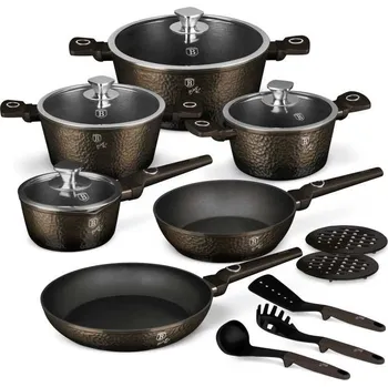 Sada nádobí BERLINGERHAUS Sada nádobí s titanovým povrchem 15 ks Primal Gloss Collection BH-8244 + Kuchyňská chňapka v hodnotě 99,-
